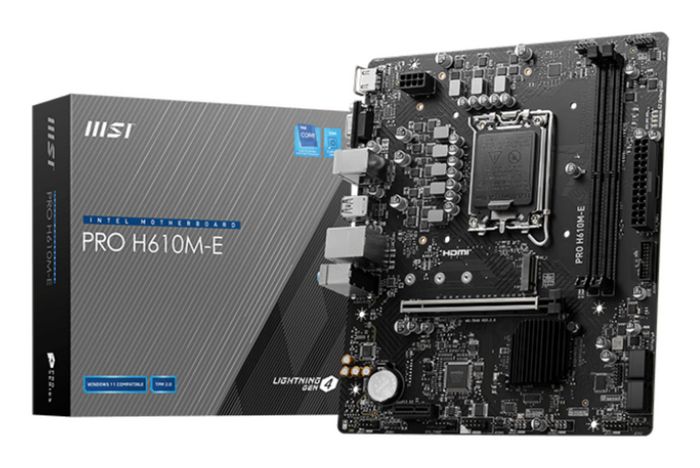 MSI Intel H610, LGA 1700, 2x DDR5, 1x HDMI, 1x VGA, mATX