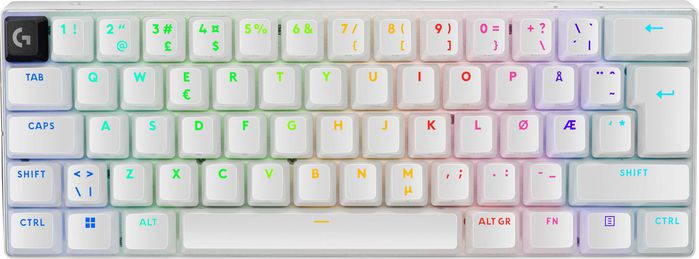 Logitech Pro X 60 Keyboard Usb + Rf Wireless + Bluetooth Qwerty Danish, Finnish, Norwegian, Swedish White