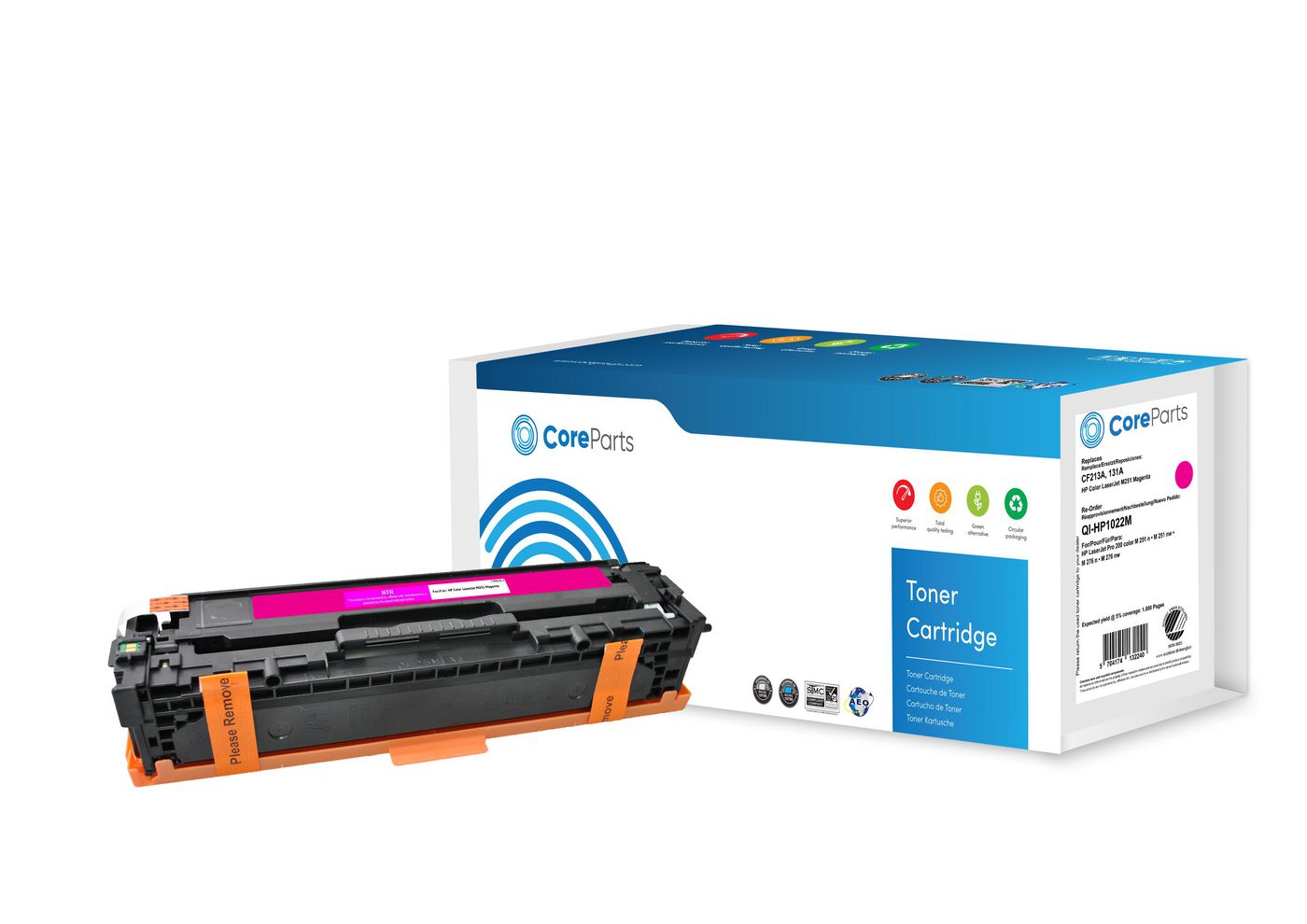 CoreParts QI-HP1022M toner cartridge 1 pc(s) Compatible Magenta