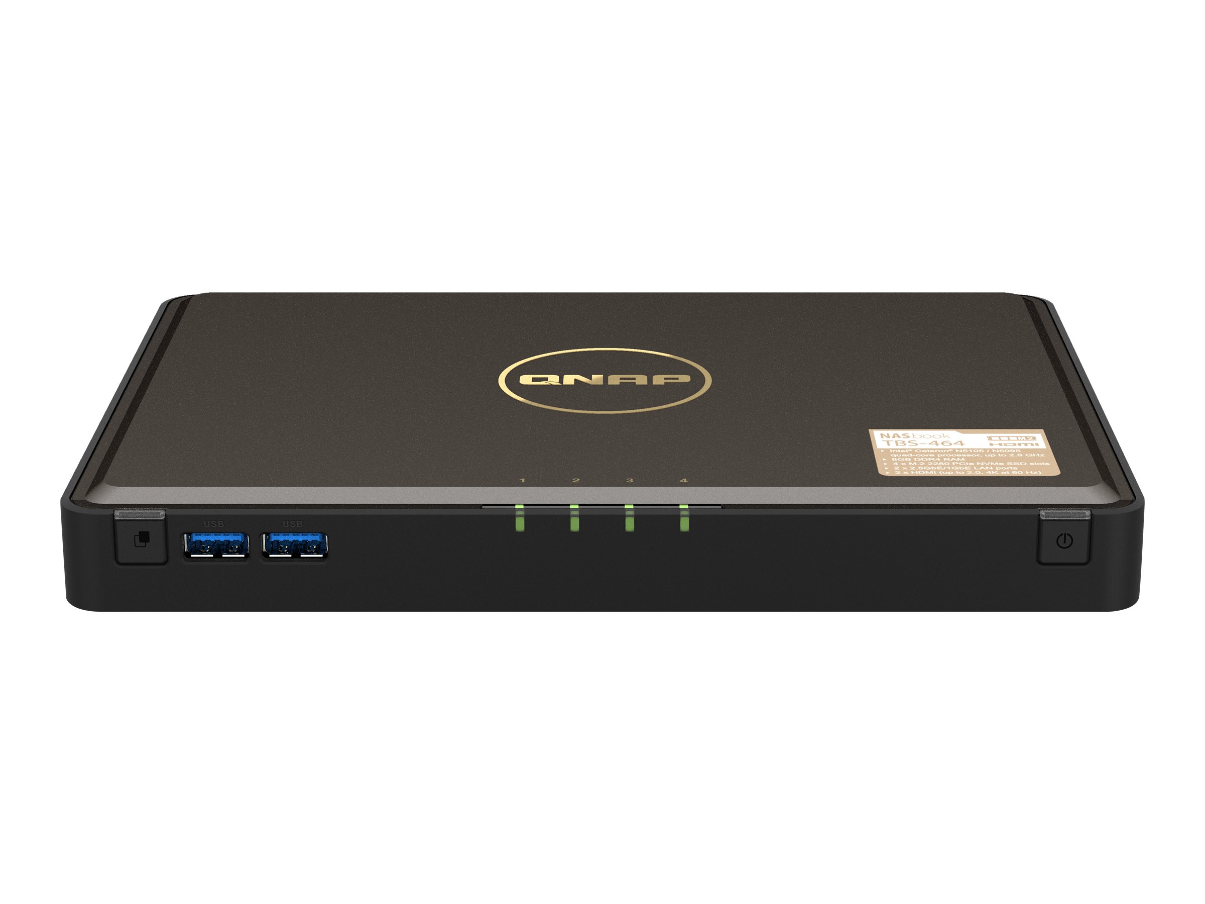 QNAP TBS-464 NAS Desktop Intel® Celeron® N5105 8 GB DDR4 0 TB QNAP Turbo System Black