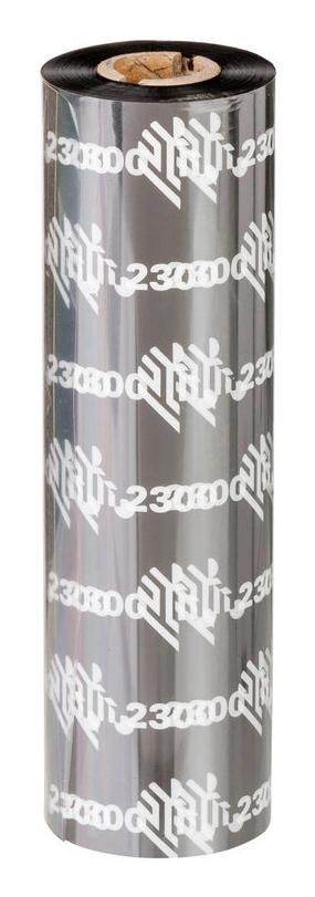 Zebra Wax Ribbon, 84mmx74m, 2300; Standard, 12mm core, 12/box