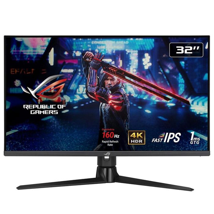 Asus ROG Strix XG32UQ HDMI 2.1 Gaming Monitor — 32”, 4K UHD (3840 x 2160),Fast IPS, 160 Hz (OC), 1 ms GTG, NVIDIA G-SYNC compatible, FreeSync Premium Pro, Variable Overdrive, DisplayHDR 600, 96% DCI-P3, DisplayPort 1.4
