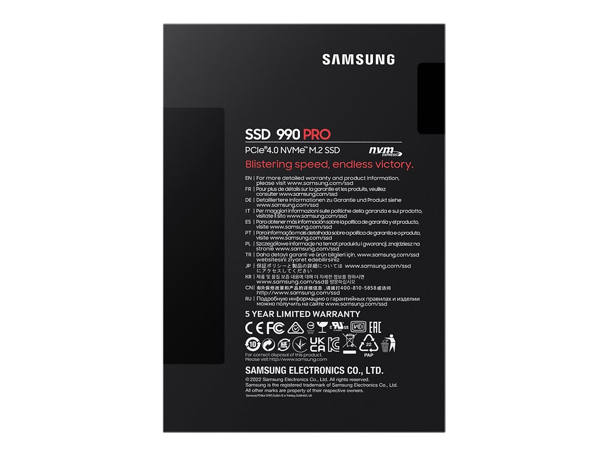 Samsung 990 PRO 2 TB M.2 PCI Express 4.0 NVMe V-NAND MLC