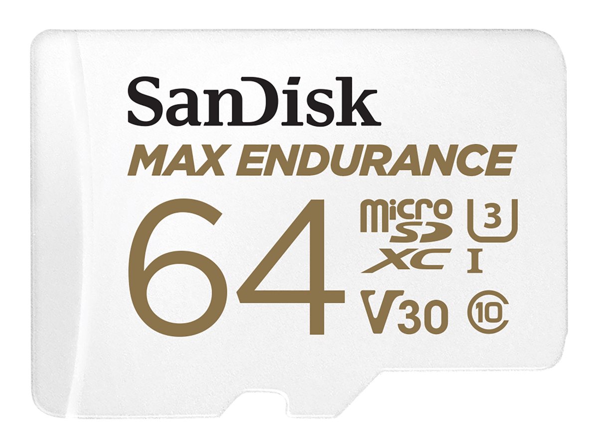 SANDISK 64GB MAX ENDURANCE microSDHC Card with Adapter 30 000 Hours