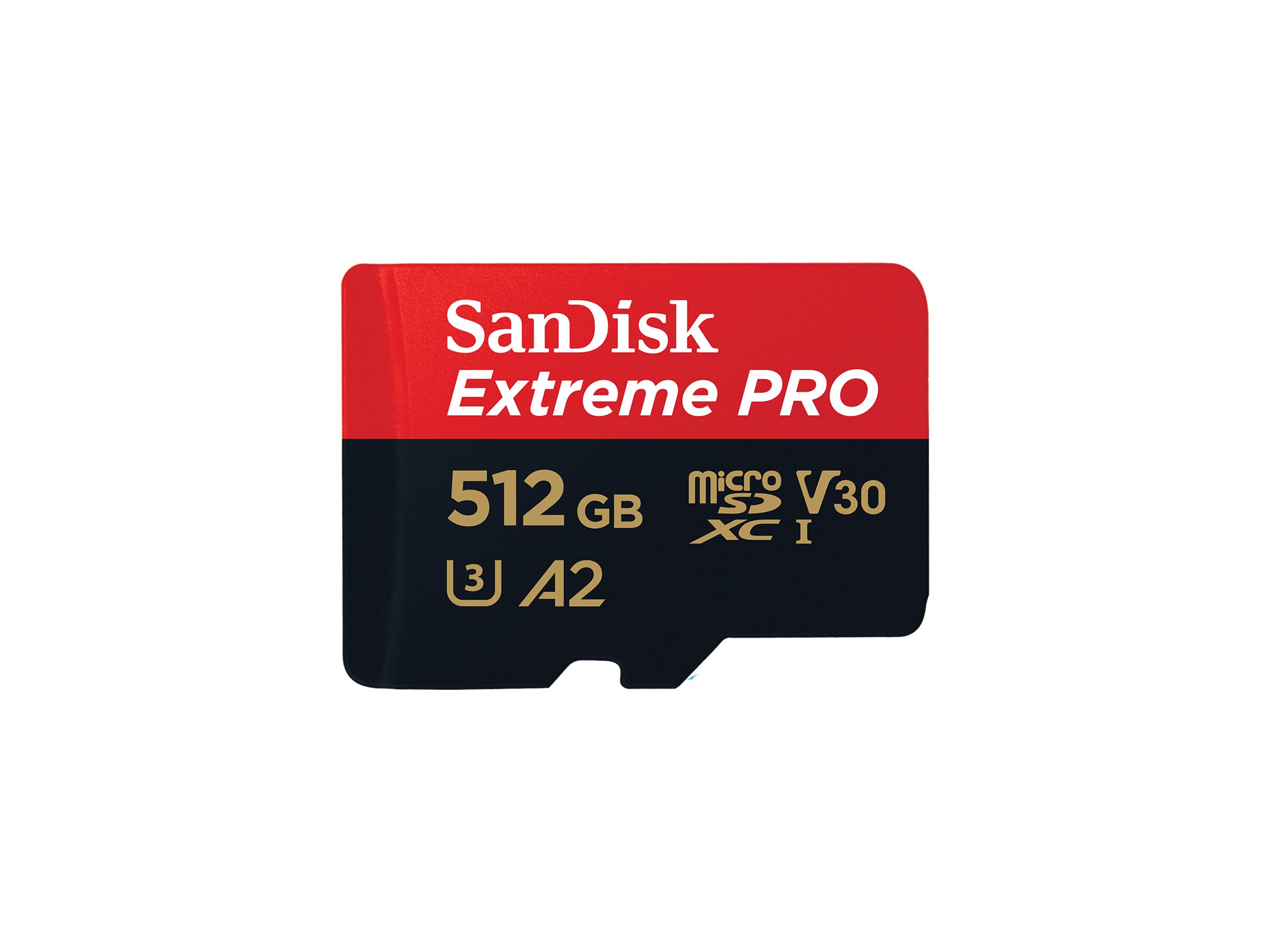 SANDISK Extreme PRO microSDXC 512GB + SD Adapter + 2 years Rescue PRO Deluxe 200/s read 140MB/s A2 C10 V30 UHS-I U3