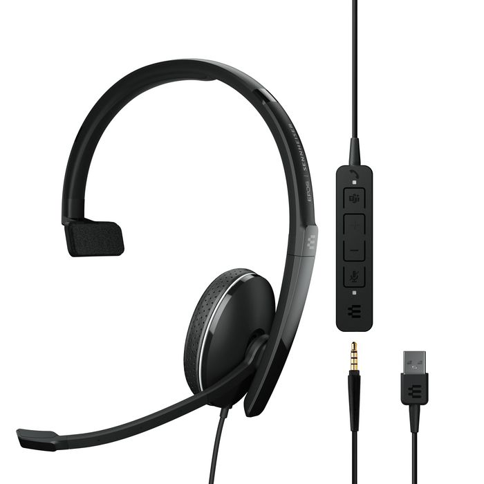 EPOS Sennheiser Adapt 135T USB II - ADAPT 100 Series headset on-ear wired USB 3.5 mm jack black Certified for Microsoft Teams Optimised for UC