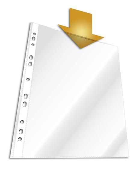 Durable Punched pocket BUSINESS A4 crystal clear PP bag of 40