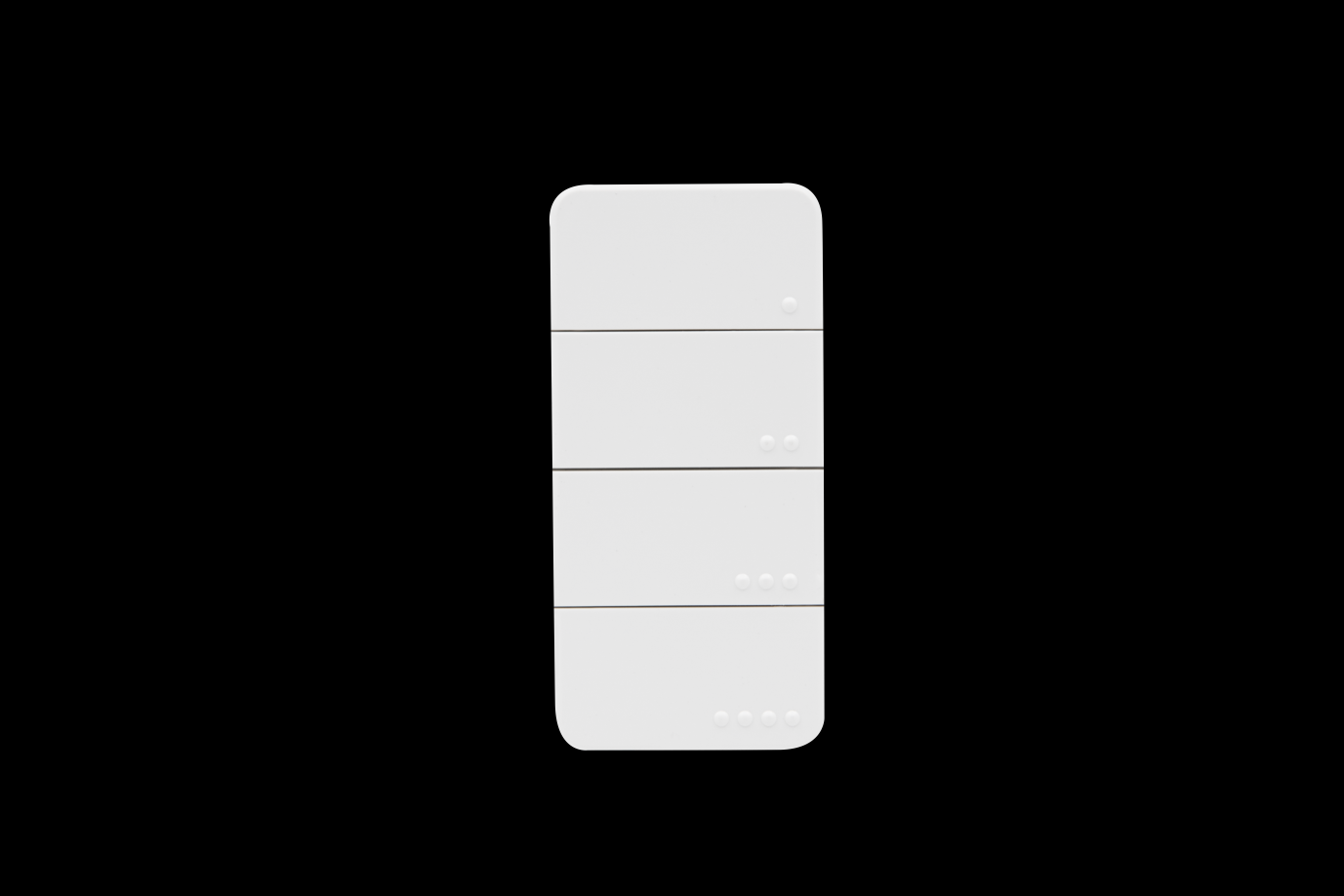 Shelly · Plug & Play · "Blu RC Button 4" · Remote control incl. magnetic holder · 4-fold · 16 actions · White