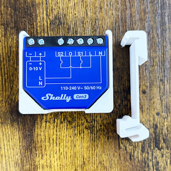 Shelly accessories / combinable wall/hat rail holder for Shelly dimmer 0/1-10V PM Gen3