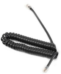 SNOM replacement coiled earpiece cable D3XX, 3XX blue/black