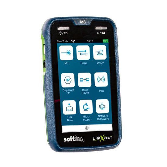 Softing, LinkXpert M3, copper cable, fiber optic cable and WLAN network tester