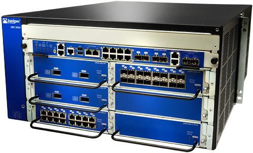Juniper SRX3600 chassis, midplane, fan, RE, SFB-12GE, 2xAC PEM4, no power cords, no SPC, no NPC