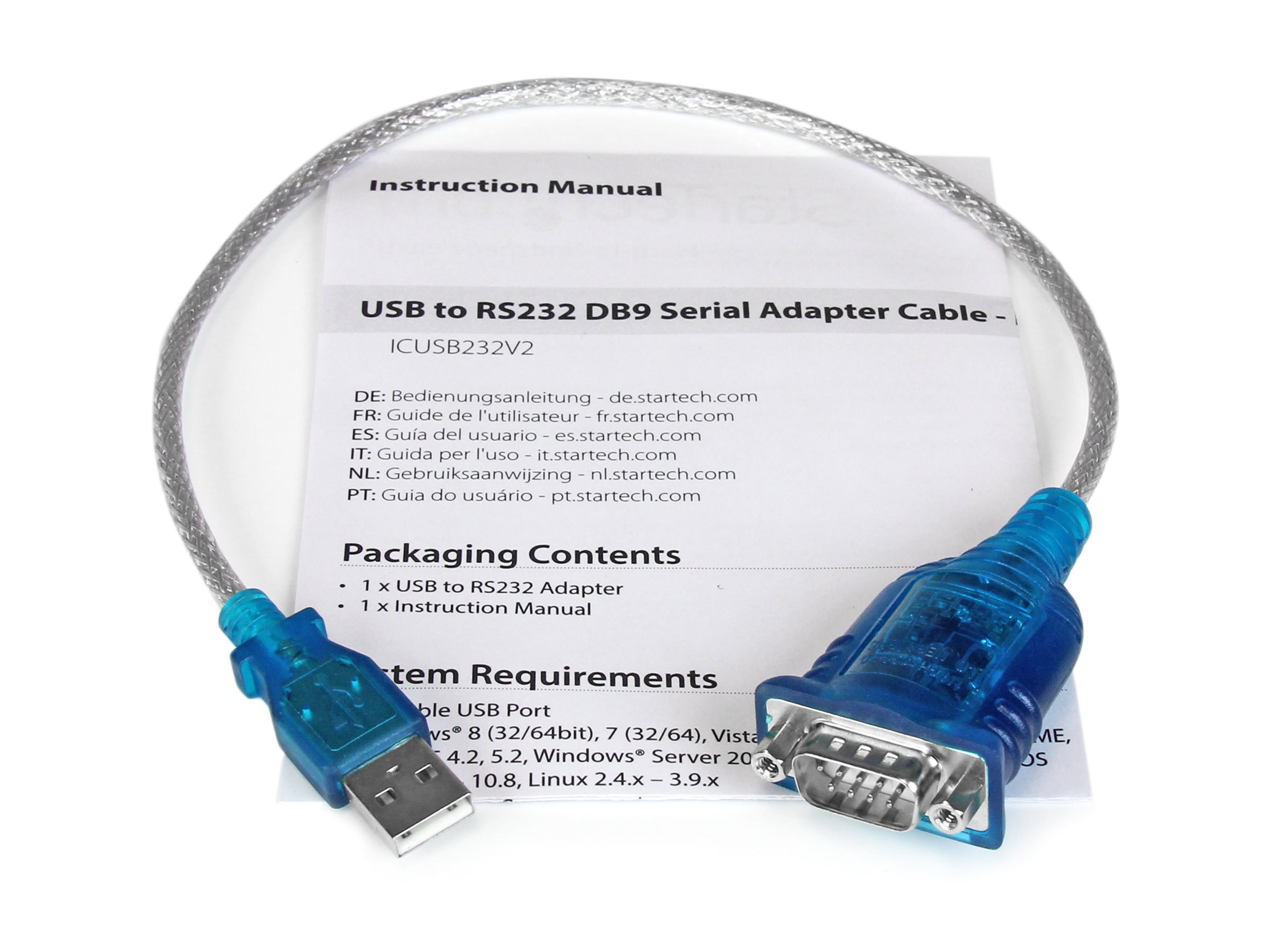 1 Port USB to RS232 DB9 Serial Adapter