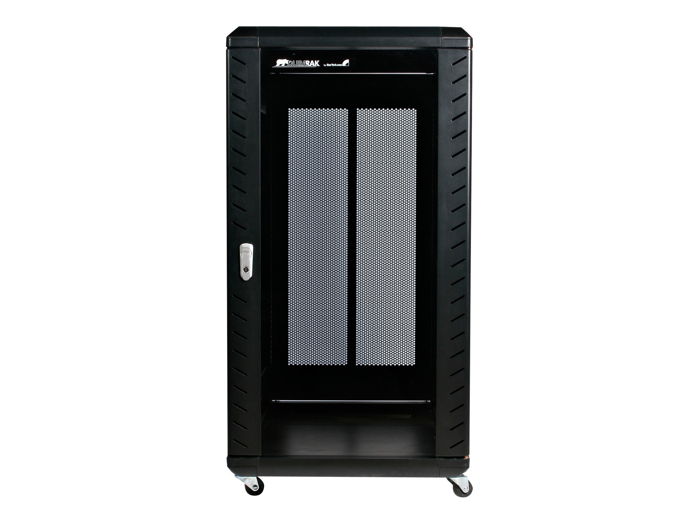 StarTech.com 4-Post 22U Server Rack Cabinet, Lockable 19" Data Rack Cabinet for Computer / AV / IT Equipment, Office / Home Network Rack with Casters & Adjustable Mounting Rails