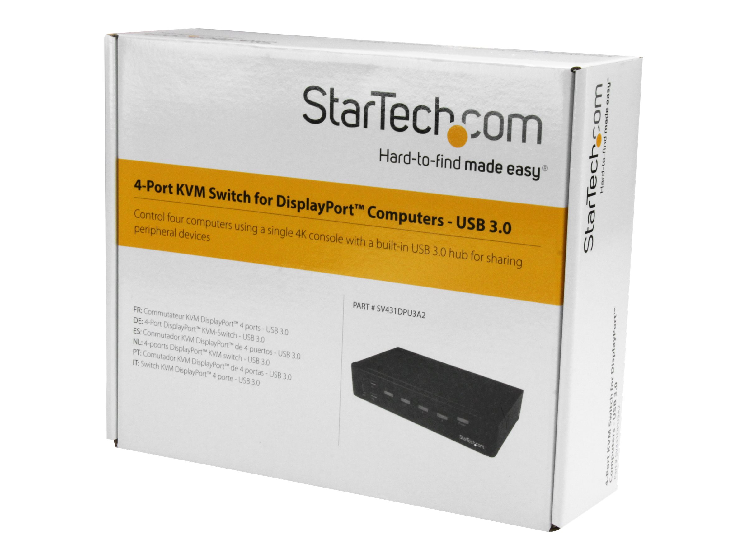 4-Port DisplayPort KVM - USB 3.0 - 4K