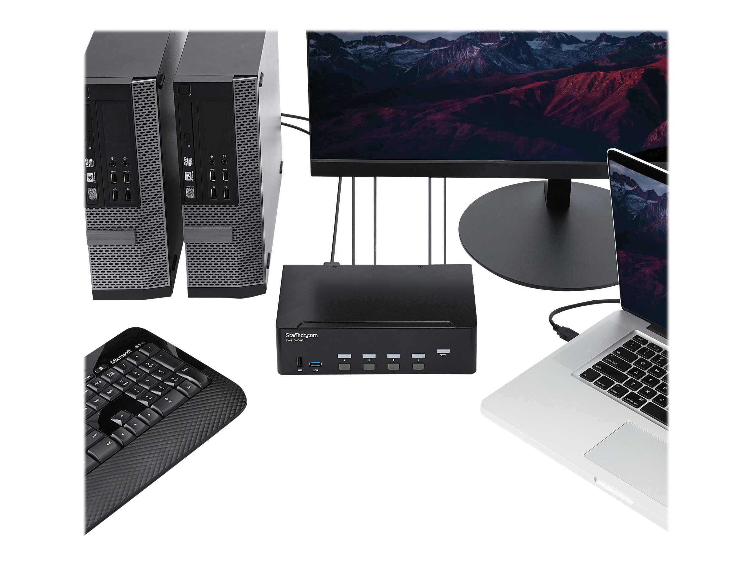 KVM Switch/USB Hub4 Dual Monitor Display