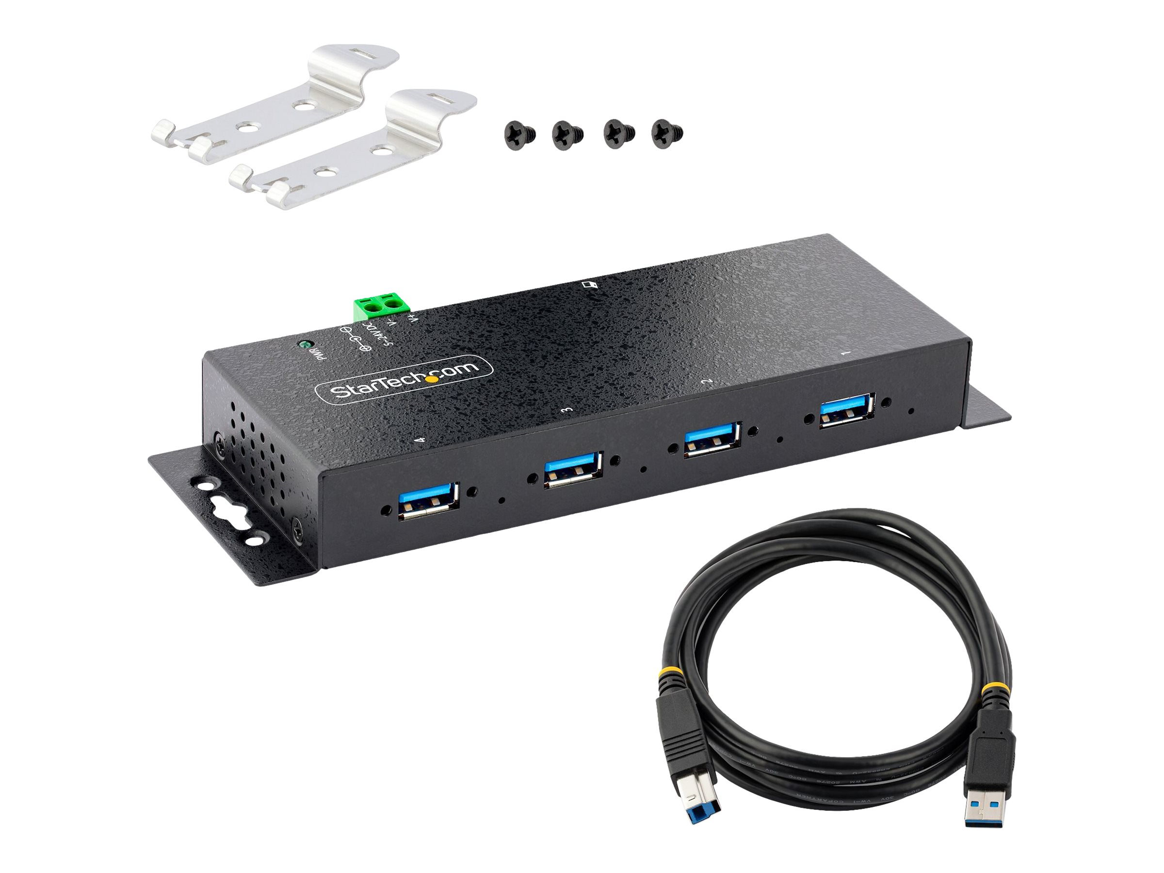 4-Port Industrial USB 3.0 Hub Metal