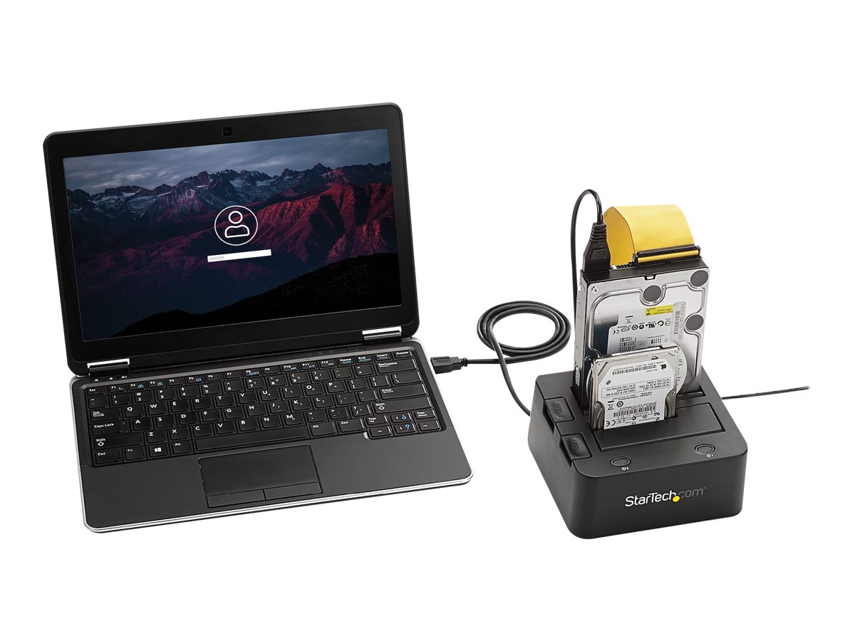 StarTech.com Dual-Bay USB 3.0 to SATA and IDE Hard Drive Docking Station, USB Hard Drive Dock, External 2.5/3.5" SATA I/II/III and IDE (40 pin) SSD/HDD Docking Station, Hot-Swap Hard Drive Bays, Top-Loading