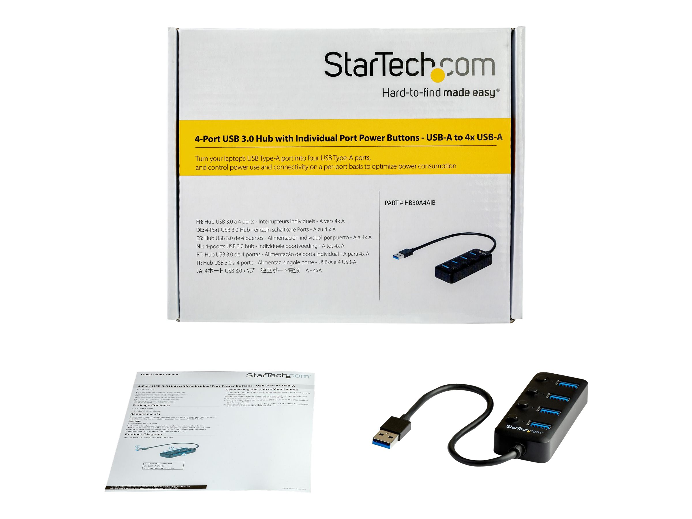 Hub - USB 3 4-Port with On/Off Switches