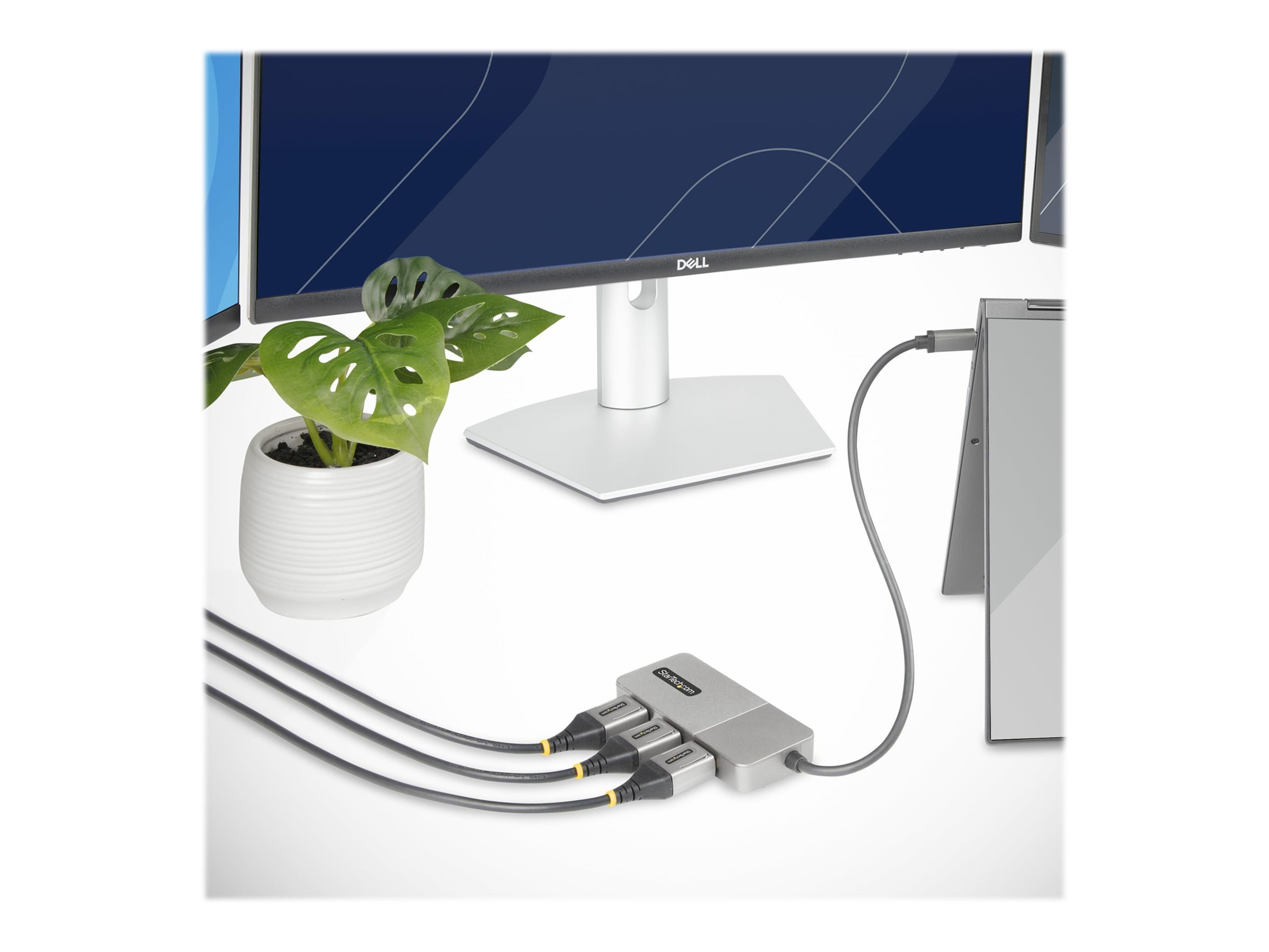 StarTech.com 3-Port USB-C Multi-Monitor Adapter, USB Type-C to 3x DisplayPort 1.4 MST Hub, Triple 4K 60Hz DP Laptop Display Extender / Splitter, HDR, Extra-Long Built-In Cable - Windows Only