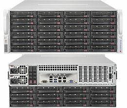 Supermicro SuperServer 6049P-E1CR36H, Dual Socket P (LGA 3647), Intel C624, 16 x DDR4, 36 Hot-swap 3.5" SAS3/SATA3, Dual 10GBase-T LAN, 1200W Redundant PSU, 4U Rackmount