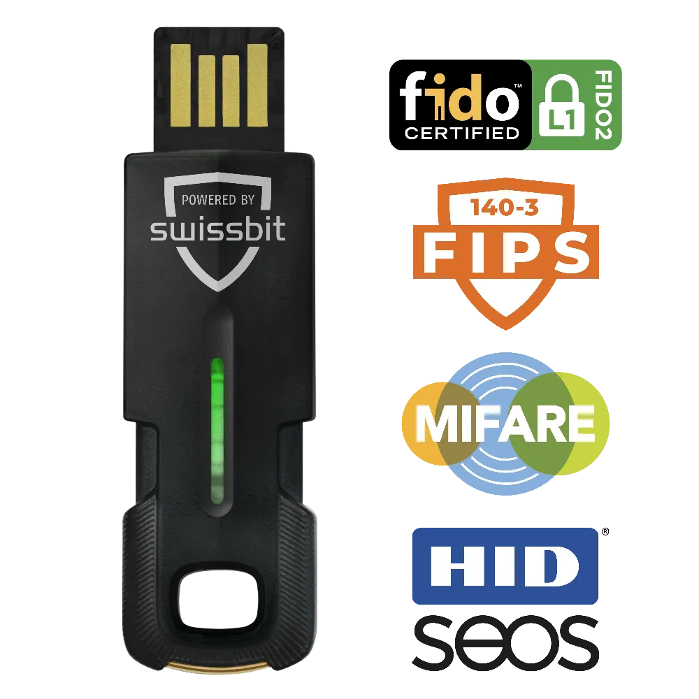 Swissbit iShield Key 2 FIDO2 FIPS USB-A in Retailverpackung