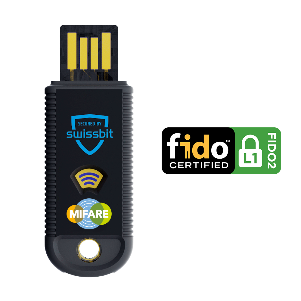 Swissbit iShield Key Pro USB-A/NFC Security Key retail packaging