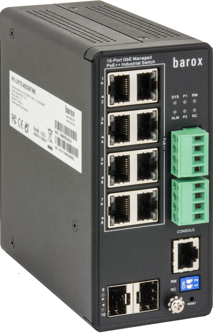 Barox Switch DIN-rail, 1G, Mmt., L3, ext temp