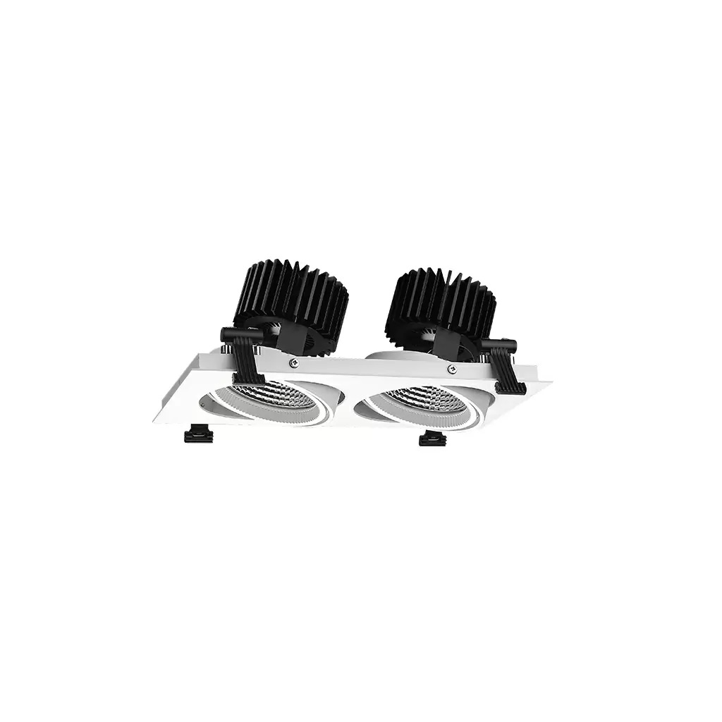 Synergy 21 LED Downlight doublehead weiss 235W schwenkbar Warmweiß