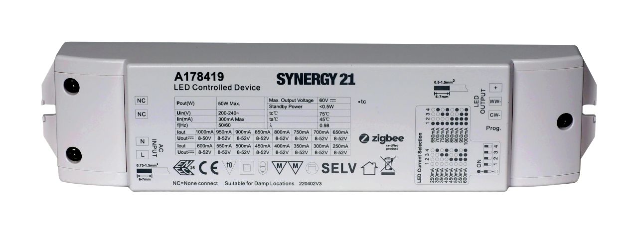 Synergy 21 LED Serie EOS 10 ZigBee CC Controller+Netzteil 2-Kanal 50W CCT(dual white)