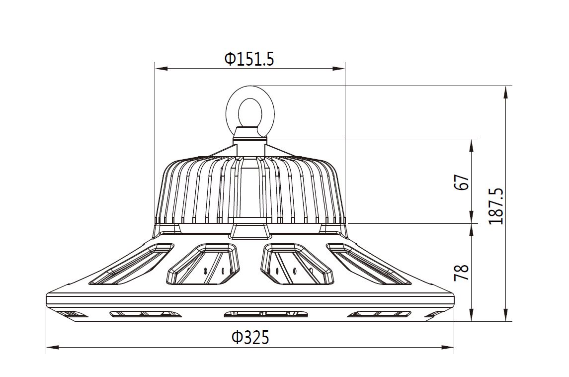 Synergy 21 LED Spot Pendelleuchte UFO 160W für IndustrieLagerhallen nw 60