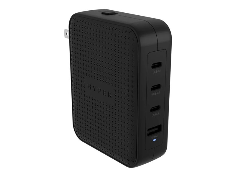 Hyper HyperJuice 145W PD 3.1 USB-C GaN Safety Tested Travel Charger with 4 Ports - Black