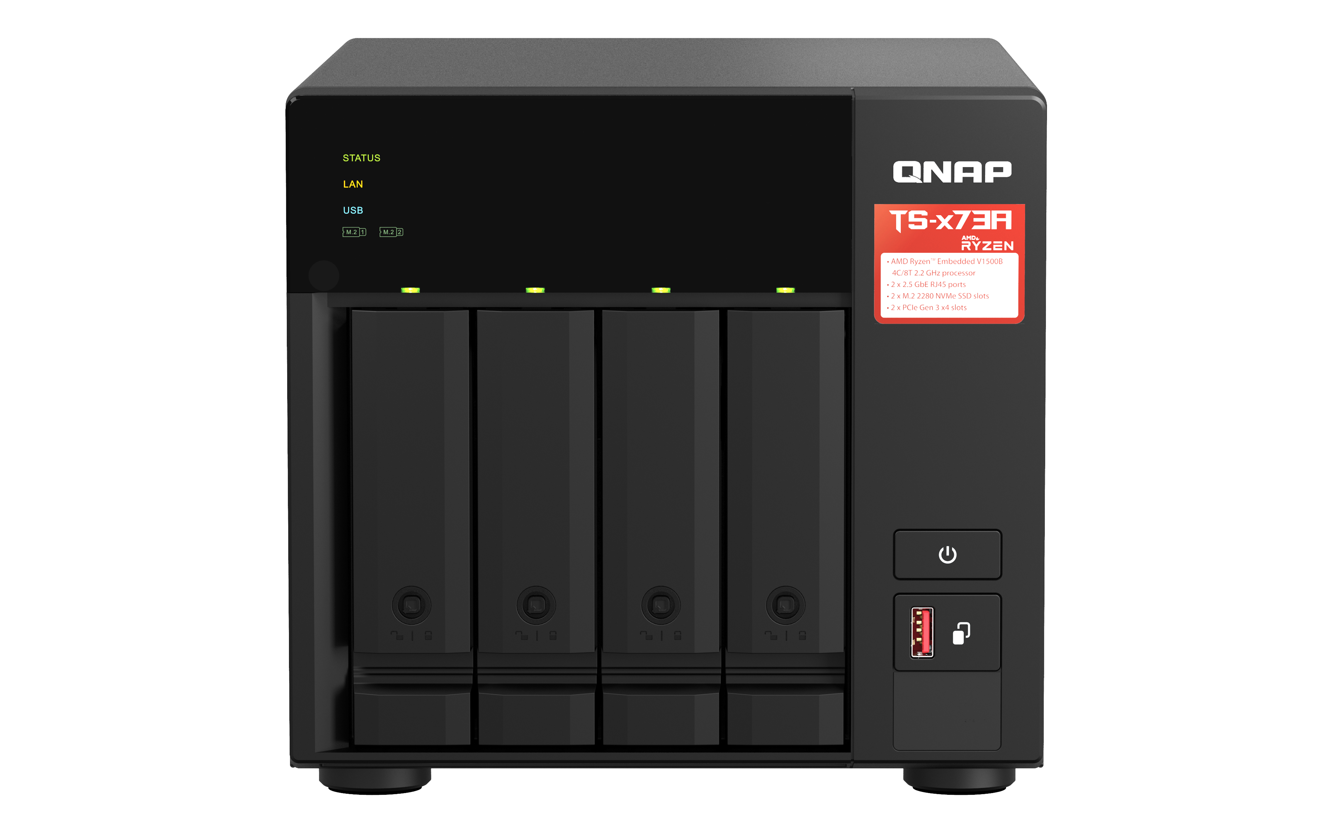 Desktop 4Bay NAS 8GB RAM 2.5Gbe Black