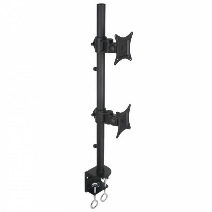 Techly Desk Stand for 2 Monitors, 13-27", VESA 75x75/100x100 mm, max 20 kg, Black