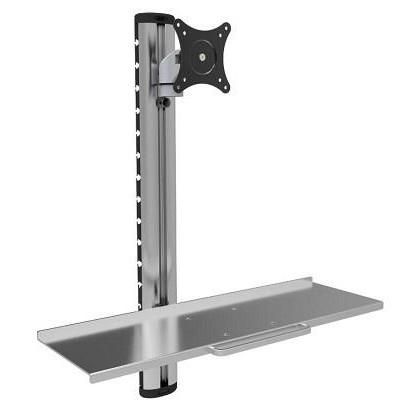 Techly Wall-mounted workstation with monitor support and keyboard shelf