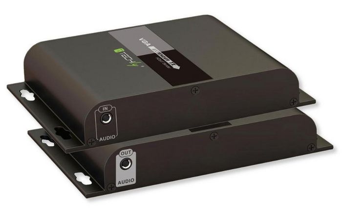 Techly VGA Extender HDbitT with Audio on Cat.6 cable, up to 120m