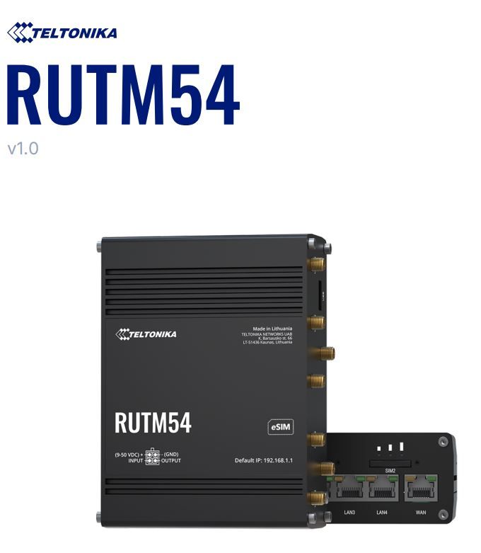 Teltonika · Router · RUTM54 · Dual 5G eSIM TELIT Router