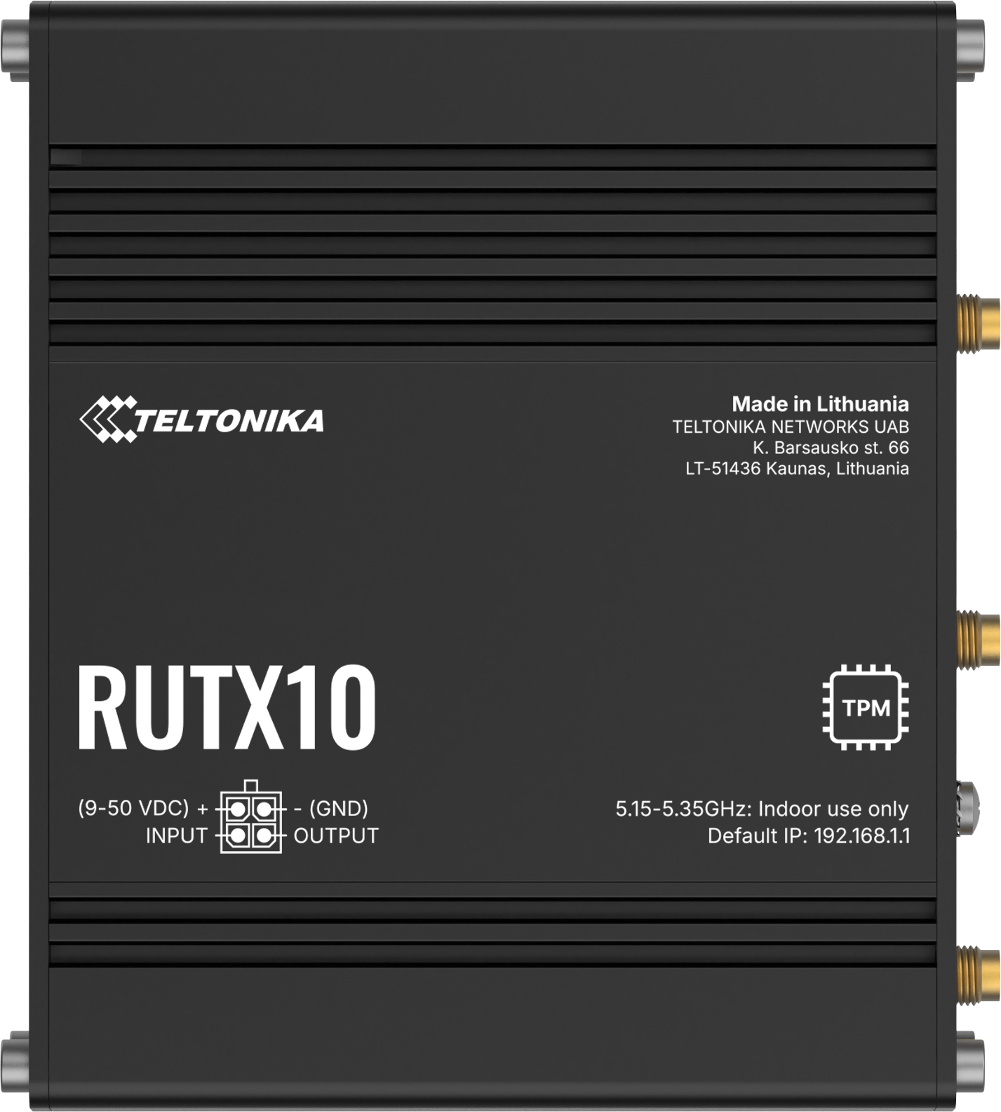 Teltonika · Router · RUTX10 · Ethernet Router, 4x Gigabit LAN Port, Dual Band WiFi (Wave-2 802.11ac), USB, Bluetooth, M2M