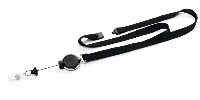 Durable Textile lanyard 15 with badge reel EXTRA STRONG