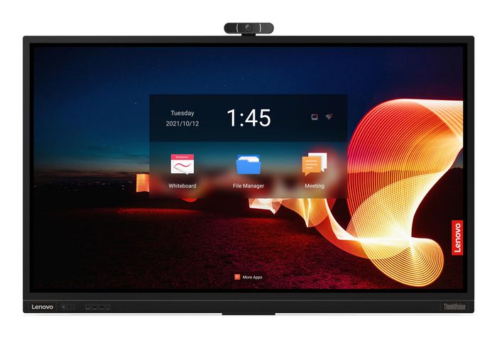 Lenovo 75" 16:9 In-Plane Switching 3840 x 2160, Detachable 4K Camera, 8ms, 0.4296x0.4296 mm, 58 dpi, 1200:1, 400 cd/m²