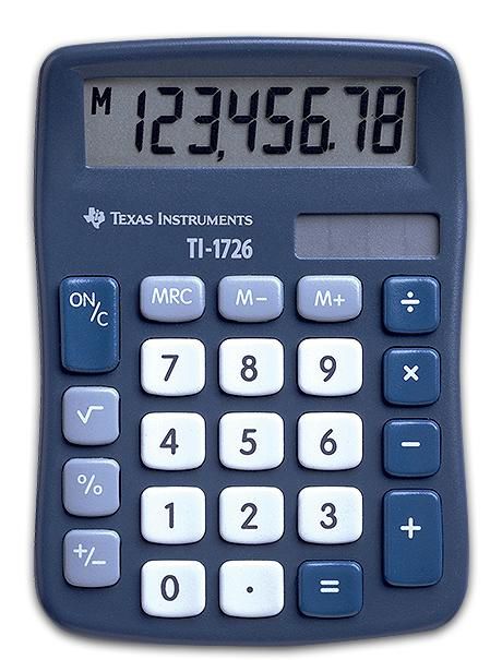 Texas Instruments LCD, 8-digit (12.5 mm), ANYLITE solar power