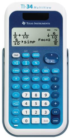Texas Instruments 4 line, LCD, 16 numbers, white/blue