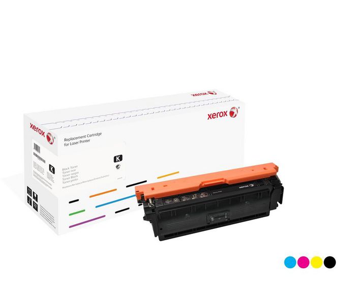 Xerox Black toner cartridge. Equivalent to HP CE250X. Compatible with HP Colour LaserJet CM3530 MFP, Colour LaserJet CP3525