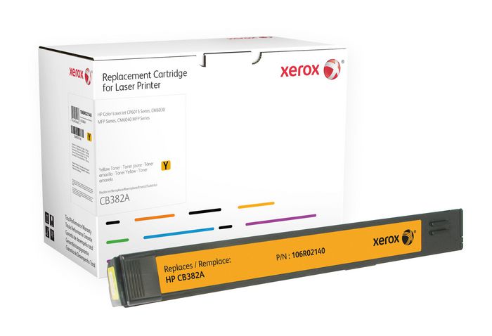 Xerox Yellow toner cartridge. Equivalent to HP CB382A. Compatible with HP Colour LaserJet CM6030 MFP, Colour LaserJet CP6015