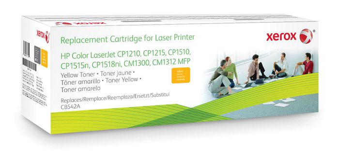 Xerox Yellow toner cartridge. Equivalent to HP CB542A. Compatible with HP Colour LaserJet CM1312 MFP, Colour LaserJet CM1525, Colour LaserJetCP1515N, Colour LaserJetCP1518N