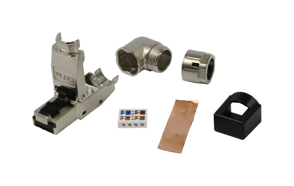 TP connector TP, can be assembled in the field, CAT6A, RJ45, tool-free