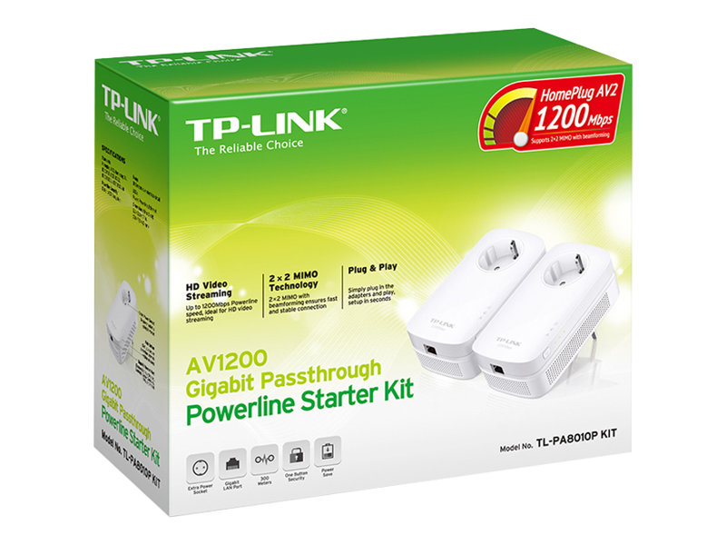 TP-Link TL-PA8010P KIT PowerLine network adapter 1300 Mbit/s Ethernet LAN White 2 pc(s)