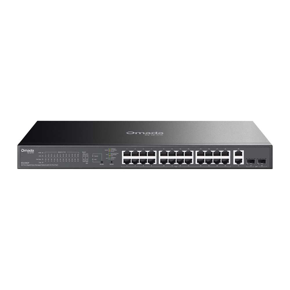 TP-Link Switch easy managed 28 Port &bull 26x 1GbE &bull 24x PoE at &bull 2x SFP &bull 250W Budget &bull Omada &bull ES228GP