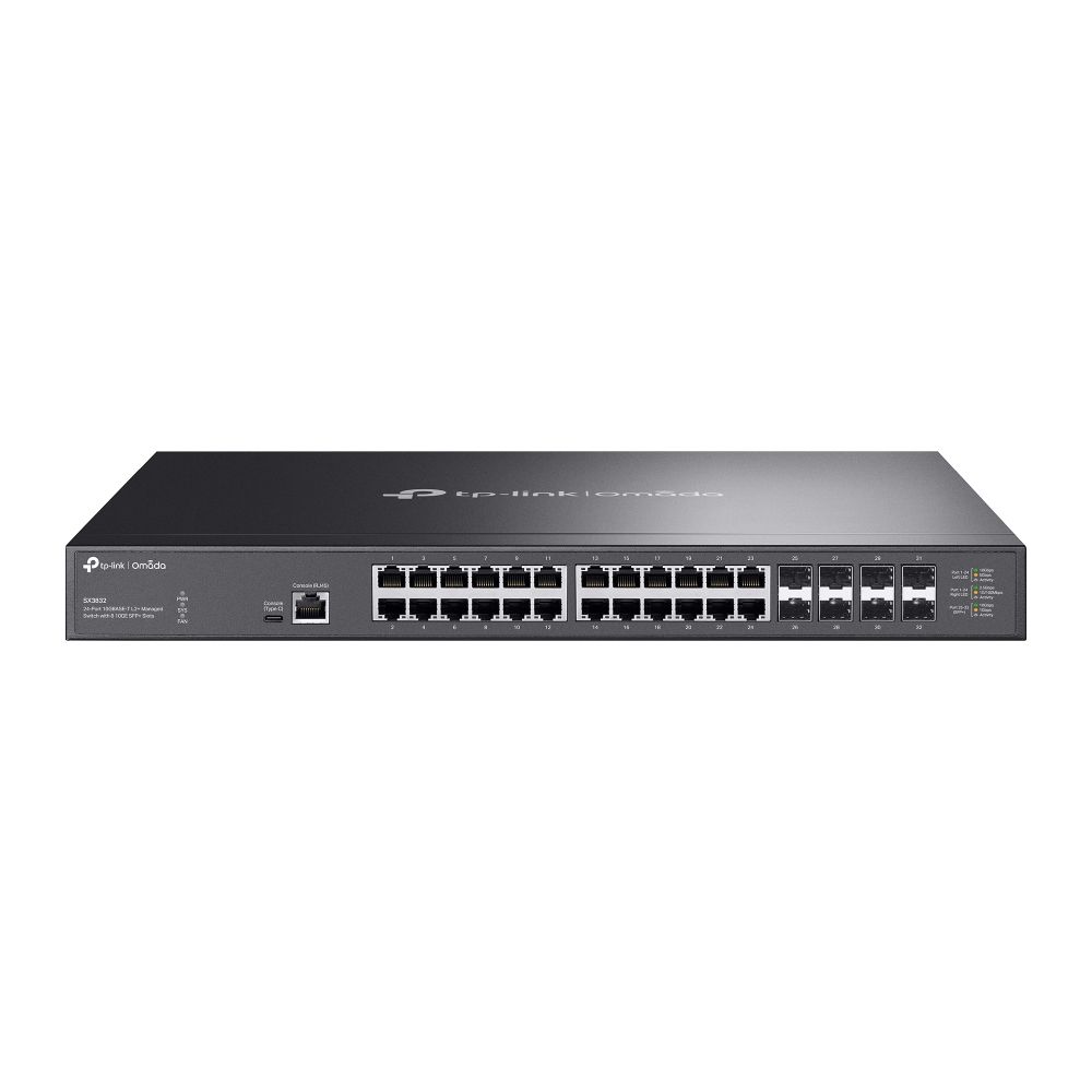 TP-Link Switch full managed Layer2+ 32 Port • 24x 10GbE • 8x SFP+ • 19” • Omada • SX3832