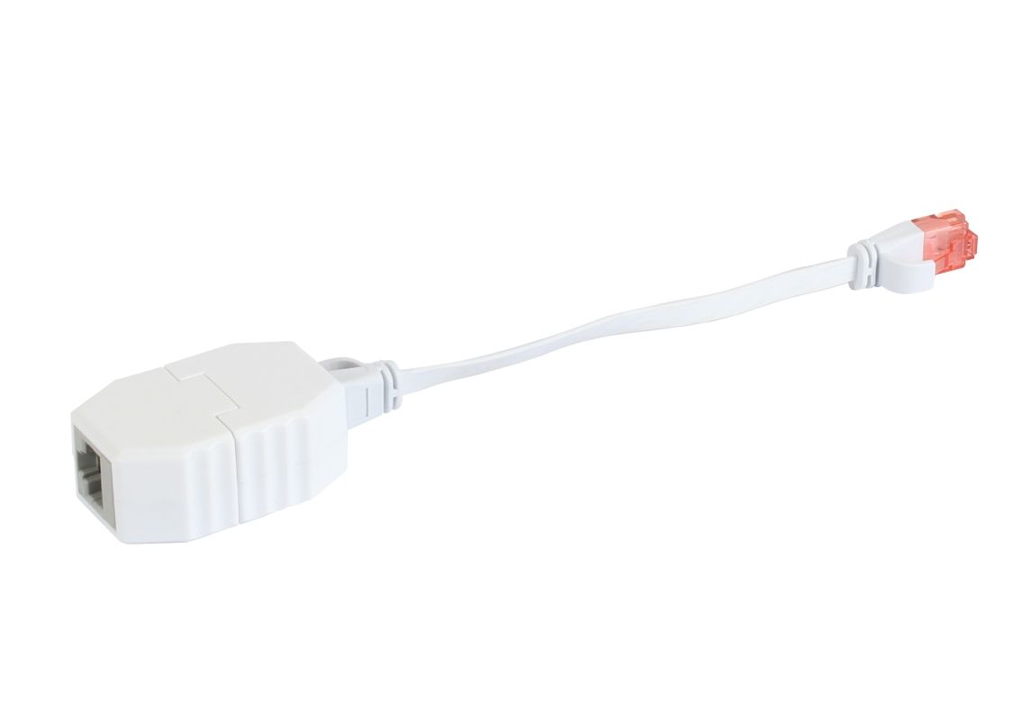 TP-TP coupling, CAT6A, socket, 1:1.8-pin, RJ45, security coupling, release socket, PoE capable, up to 10GBit (ABS housing) - ALL-RJ45-Magnet-V2